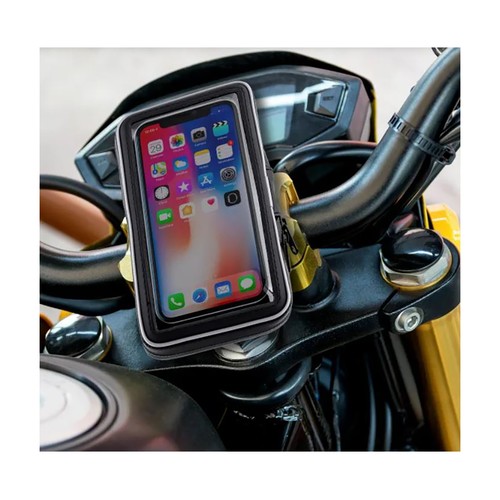 Soporte de smartphone para moto y bici, con bolsa de protección.