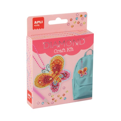 Llavero de diamante, diseño mariposa. APLI KIDS