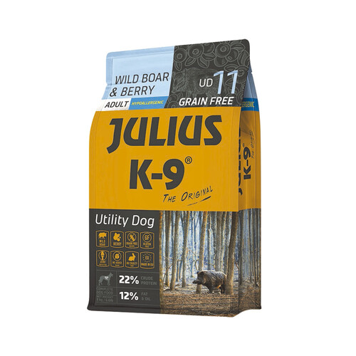 JULIUS K9 Alimento seco para perros adultos jabalí,bayas JULIUS K9 3 kg.