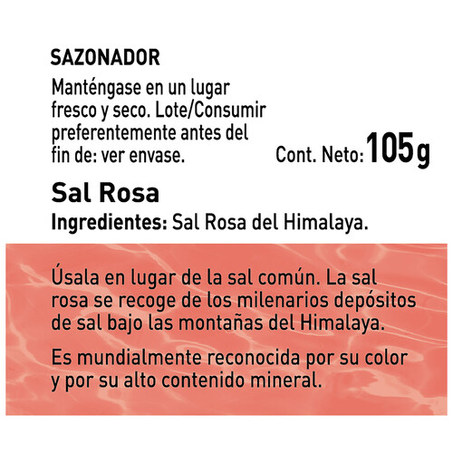 TOQUE Sal rosa del Himalaya TOQUE 105 gr
