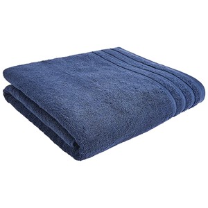 Toalla de baño 100% algodón color azul oscuro, densidad de 500g/m², ACTUEL.