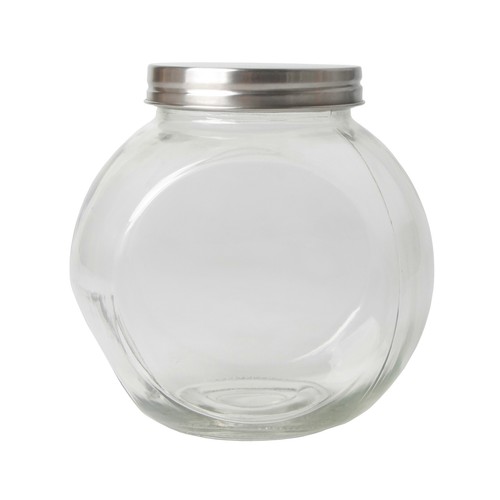 Bote de cristal para caramelos, con tapa de acero inoxidable 1,5L., ACTUEL.