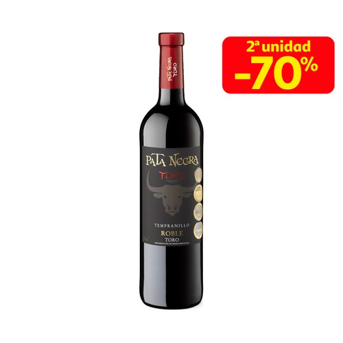 Vino tinto roble con denominación de origen protegida Toro PATA NEGRA botella de 75 cl.