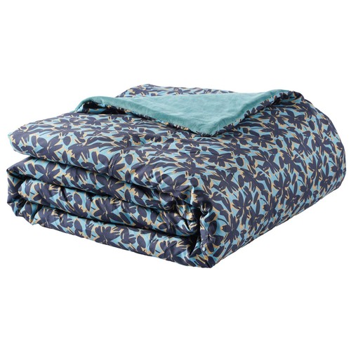 Edredón 180x220 microfibra/terciopelo, estampado diseño Brumes Vegetales. ACTUEL