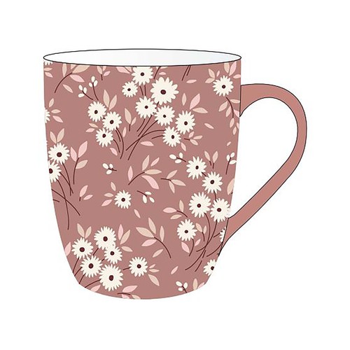 Taza mug de loza decorado, 30 cl, ACTUEL.