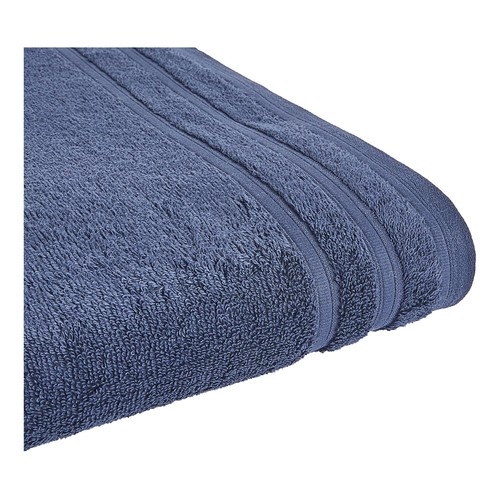 Toalla de ducha 100% algodón color azul oscuro, densidad de 500g/m², ACTUEL.