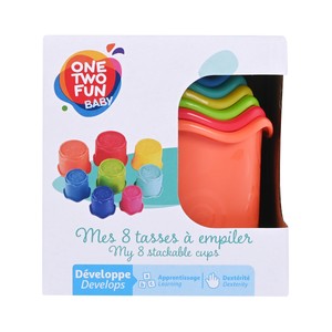 Imagen de Cubos Apilables 8 Piezas ideal para el desarrollo de destrezas +12 Meses ONE, TWO FUN Baby