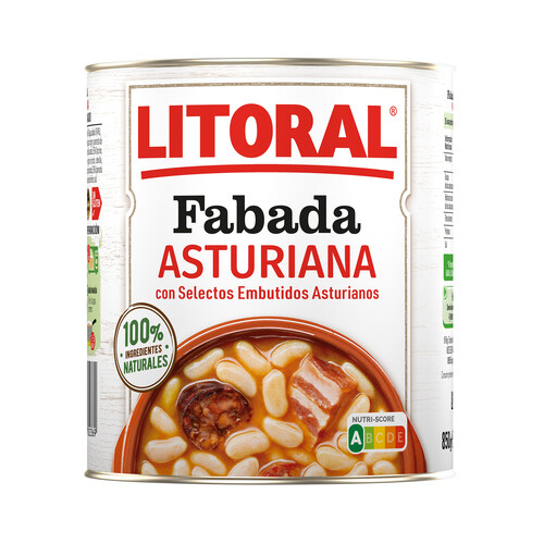 LITORAL Fabada Asturiana con selectos embutidos asturianos LITORAL lata de 850 g.