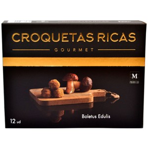 Imagen de CROQUETAS RICAS Croquetas 100% caseras, ultracongeladas y rellenas de Boletus Edulis Gourmet 300 g.