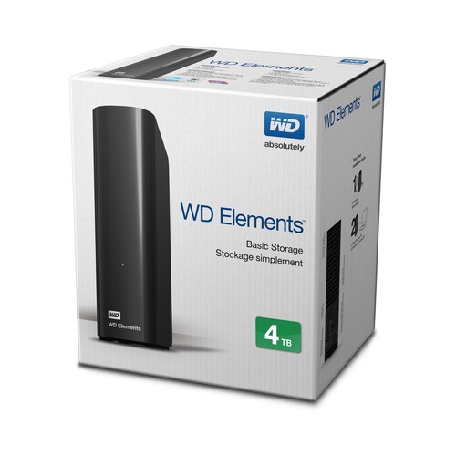Disco duro externo 4TB WD Elements, tamaño 3,5, Usb 3.0, compatible con Windows y Mac.