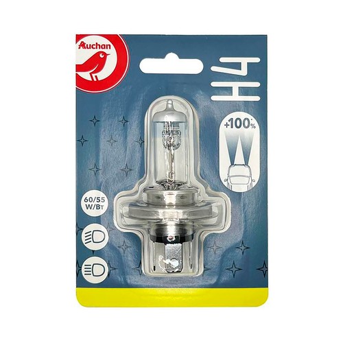 Lámpara frontal de auto H4, 12V, 55W+100% Light, PRODUCTO ALCAMPO.