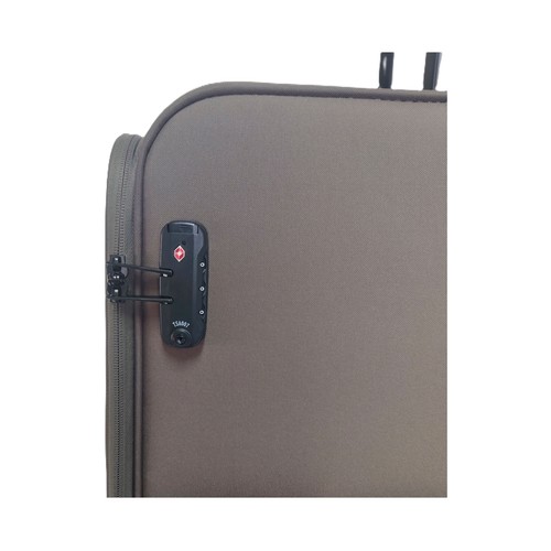 Maleta de cabina tipo trolley  soft 8 ruedas lock 45cm khaki. AIRPORT