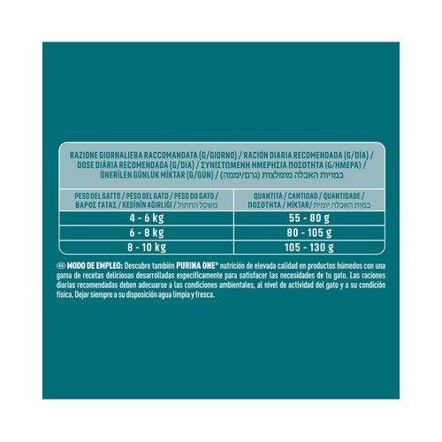 PURINA ONE Pienso para gatos esterilizados a base de salmón 1,5 kg.