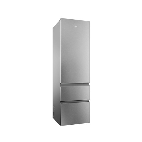 Frigorífico combi 205cm HAIER HTR3620ENMG INOX, 3 cajones, NO FROST, clasificación energética: E, H: 205cm, A: 59,5cm, F: 66,7cm, capacidad total: 414L.