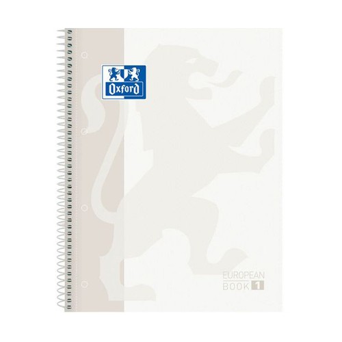 Cuaderno tamaño A4, 80 hojas de cuadrículas de 5 x 5, tapa extradura, color blanco, OXFORD.