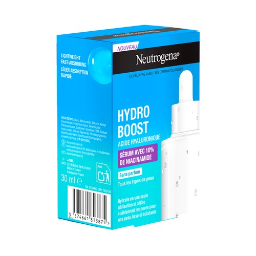NEUTRÓGENA Hydro boost Sérum facial sin perfume con Niacinamida y ácido Hialurónico para todo tipo de pieles 30 ml