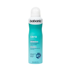 BABARIA Cero Desodorante en spray para mujer con acción antitranspirante hasta 48 horas, para pieles sensibles 200 ml.