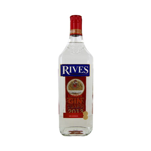 RIVES Ginebra española tipo London dry gin botella 1 litro.
