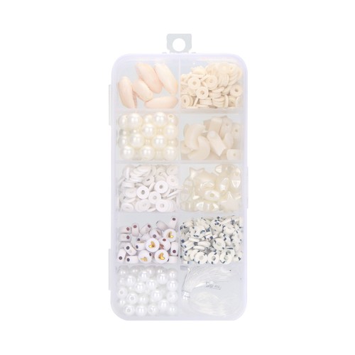 Caja con cuentas para hacer pulseras collares y adornos. ALCAMPO