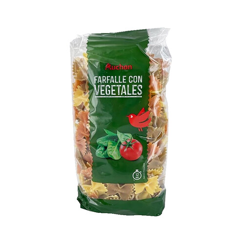 PRODUCTO ALCAMPO Pasta Farfalle, con vegetales PRODUCTO ALCAMPO paquete 500 g.