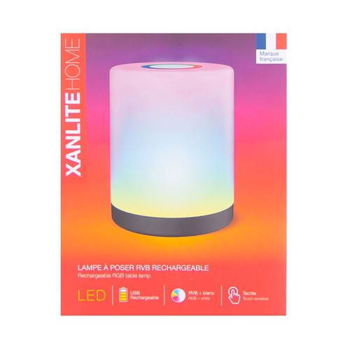 Luz LED 11,6cm regulable, USB RGB blanco cálido. XANLITE