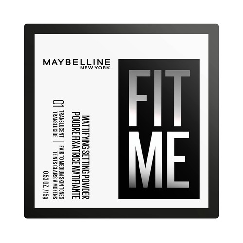MAYBELLINE Fit me tono 01 Translucido Polvos fijadores matificantes acabado difuminado.