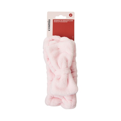 COSMIA Cinta rosa de pelo para desmaquillarse.