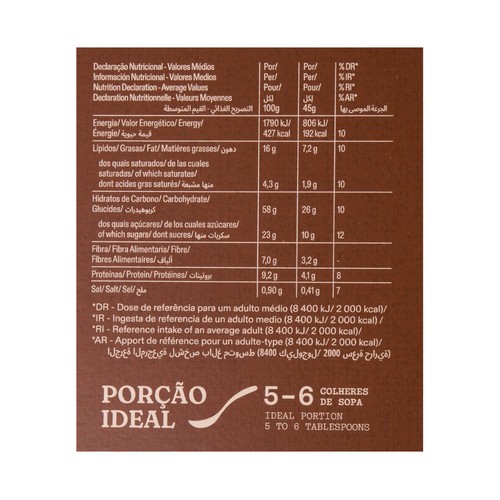 NACIONAL Cereales granola de avena integral con chocolate 300 g.