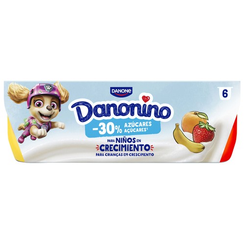 DANONIO Petit (queso fresco) con fresa (2), plátano (2) y albaricoque (2) 6 x 50 g.