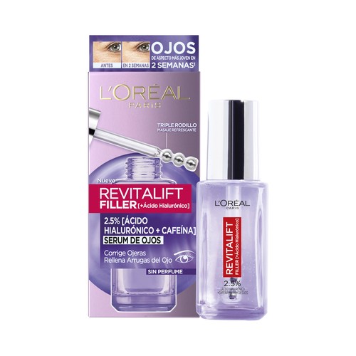 L´ORÉAL PARIS Revitalift filler Sérum de ojos rellenador de arrugas y corrector de ojeras 20 ml.