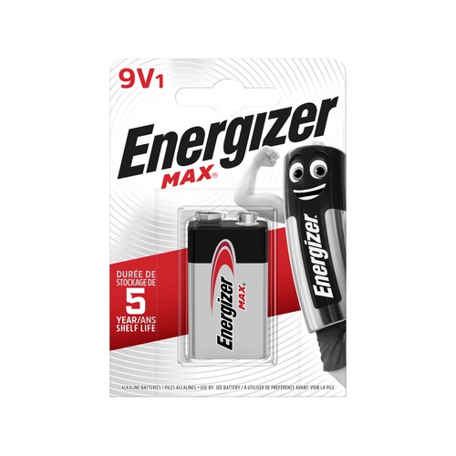 Pila alcalina de petaca, 9V, 6LR61, ENERGIZER Max.