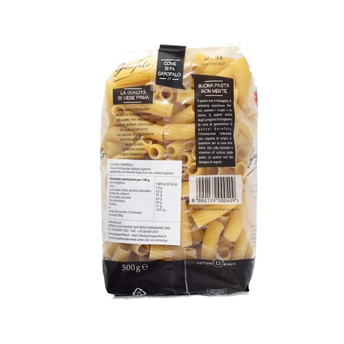 GAROFALO Pasta de sémola de trigo duro Elicoidale nº 34 GAROFALO 500