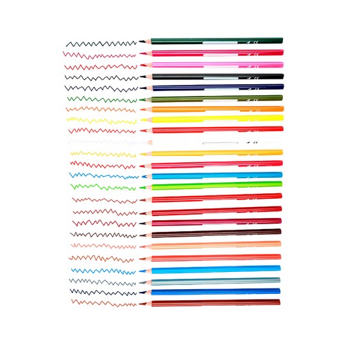 Caja de 24 de lápices de colores, 18 cm, ALCAMPO.