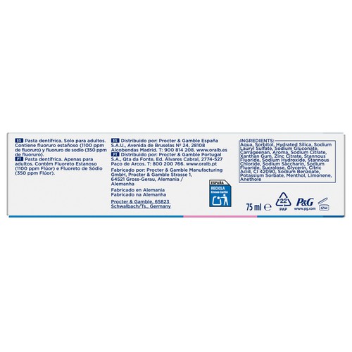 ORAL-B Pro-expert sensación reconfortante Pasta de dientes contra la sensibiliad dental, sabor menta suave 75 ml.