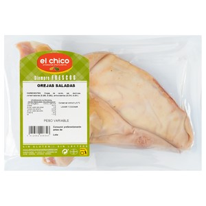EL Chico Orejas Saladas de Cerdo, sin Gluten ni Lacteos Envasadas al Vacio