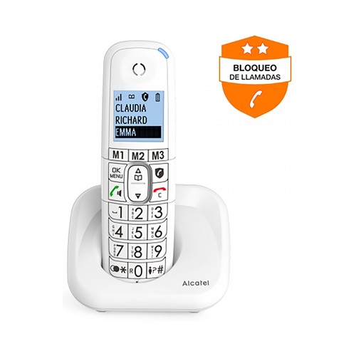 Teléfono inalámbrico ALCATEL Xl785, pantalla retroiluminada, agenda para 100 contactos, bloqueo de llamadas.