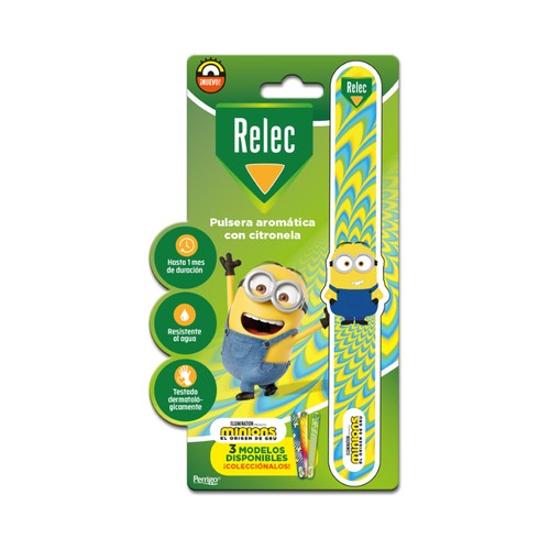 RELEC Pulsera aromática con citronela, repelente de mosquitos RELEC Minions.