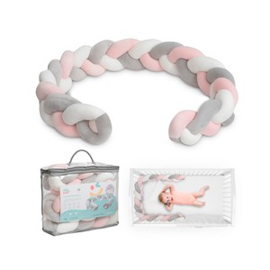 Trenza decorativa, reductor antivuelco, color rosa y gris, INTERBABY.