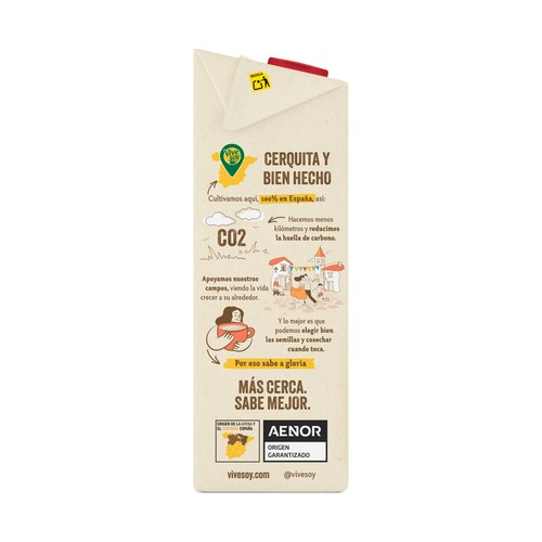 VIVESOY Bebida de avena y centeno rica en fibra Caja 6 X 1 l.
