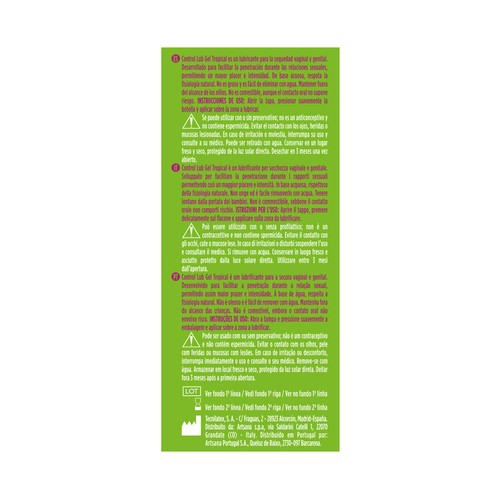 CONTROL Tropical Gel lubricante con aroma a fruta de la pasión 75 ml.