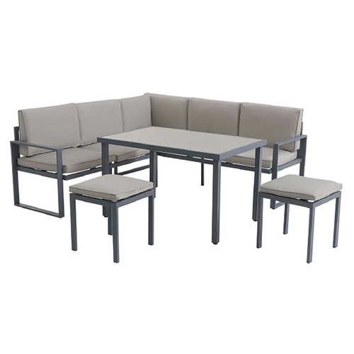 Conjunto de jardín de 5 piezas, mesa, 2 sofás y 2 taburetes, KACTUS REPUBLIC.