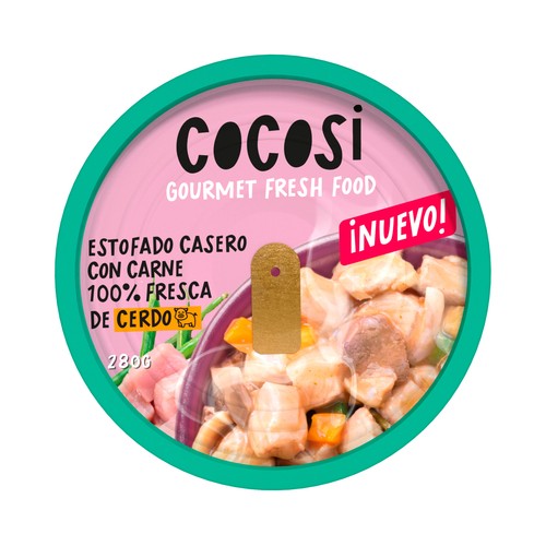 COCOSI Alimento húmedo para perro, estofado casero de cerdo - Lata 280g.