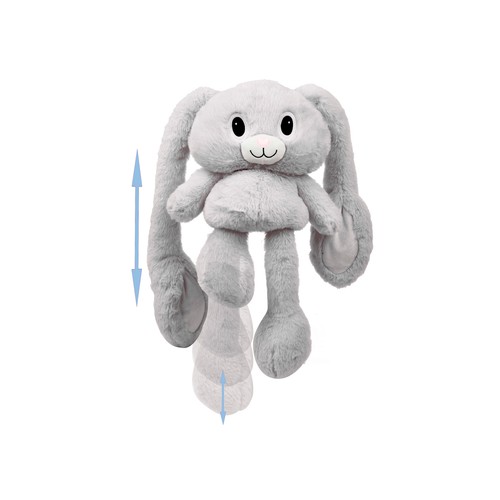 Peluche de conejo de orejas y patas extensibles, 90 cm,  ONE TWO FUN.
