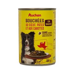 PRODUCTO ALCAMPO Bocaditos en salsa con trozos de vacuno 400 g.