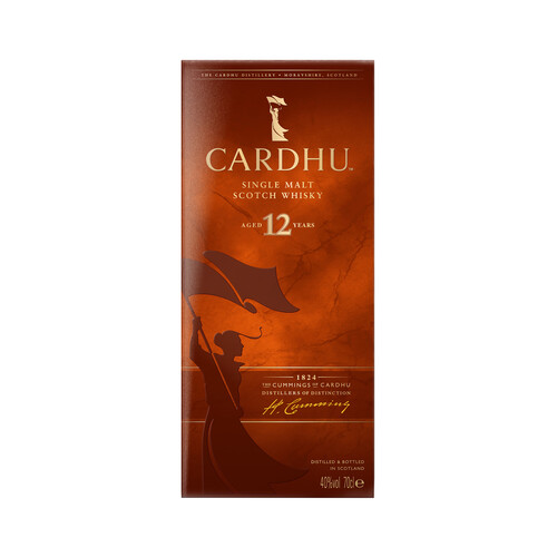 CARDHU Whisky single malt de 12 años, destilado y embotellado en Escocia CARDHU botella de 70 cl.