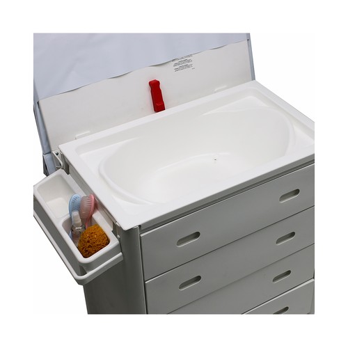 Bañera mueble PLASTIMYR con 4 cajones, bañera y cambiador antivuelco, rosas.