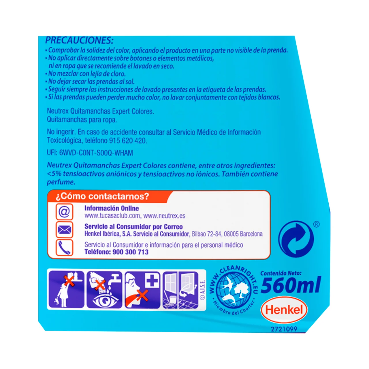 Quitamanchas pistola ropa de color 600 ml.