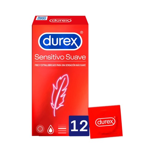 Imagen de Preservativos finos y extra lubricados, para una sensación más suave DUREX Sensitivo suave 12 uds.