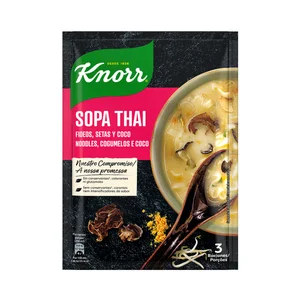 KNORR Las Exoticas Sopa Thai con fideos, setas y coco 69 g.