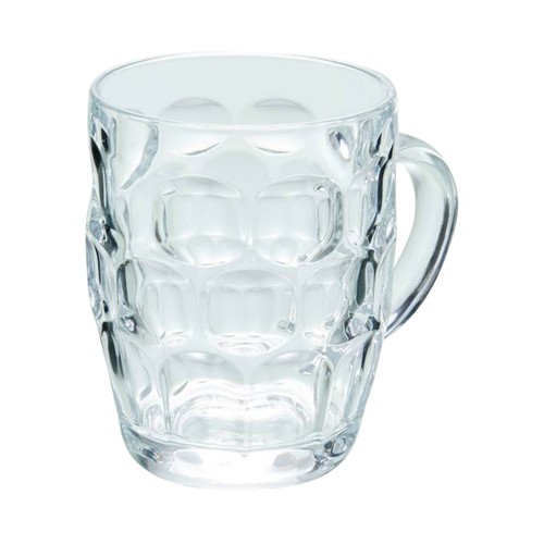Jarra de cerveza fabricada en vidrio con asa y relieve exterior, 0,53 litros, ACTUEL.